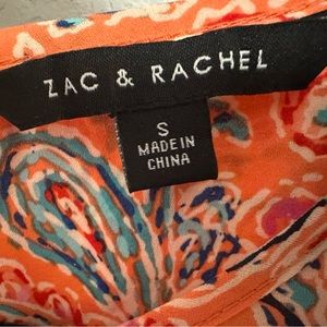 Zac and Rachel beautiful Spring coral parsley designed short sleeve blouse.